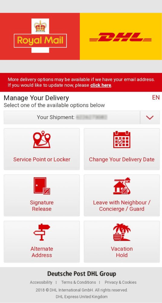 DHL options