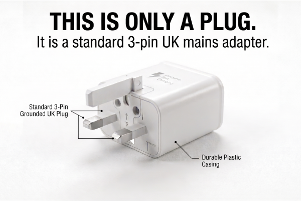USB Mains Adapter UK (3-PIN)