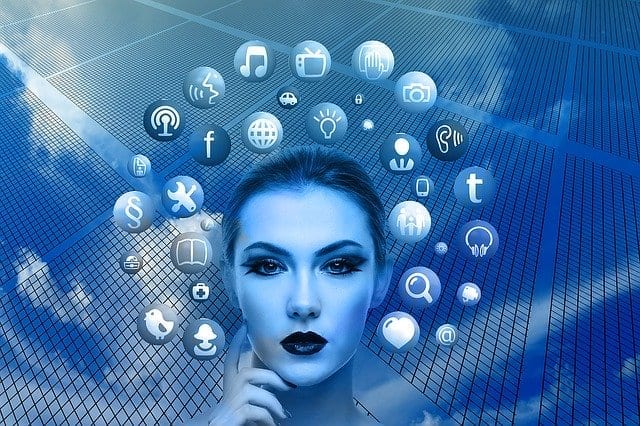 woman social media and computer monitoring