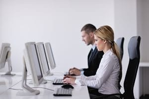 employees at desk