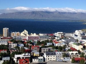 iceland houses landscape