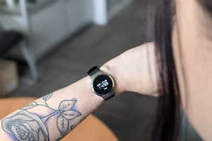 fitness watch voice recorder on smaller wrist