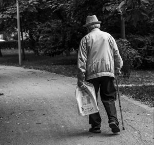 elderly man walking